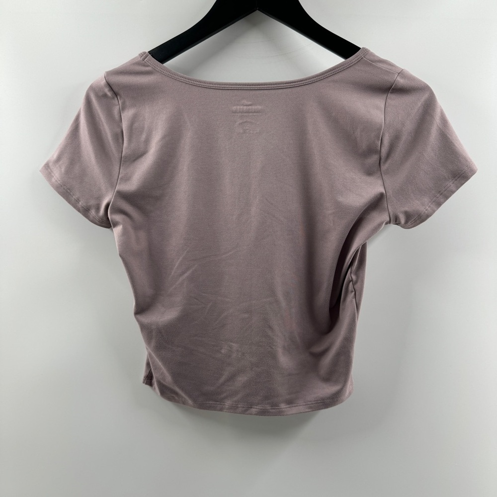Hollister Must Have Collection Mauve Cropped Square Neck Top Size Medium - Picture 5 of 5